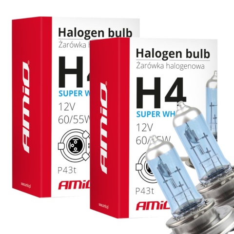 ŻARÓWKI H4 AMIO SUPERWHITE