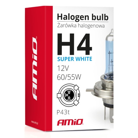 ŻARÓWKI H4 AMIO SUPERWHITE