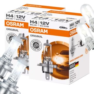 ŻARÓWKI OSRAM H4 ORIGINAL + ŻARÓWKI OSRAM W5W ORIGINAL