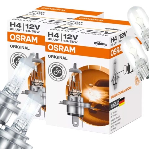 ŻARÓWKI OSRAM H4 ORIGINAL + ŻARÓWKI OSRAM W5W ORIGINAL ŻARÓWKI OSRAM H4 ORIGINAL + ŻARÓWKI OSRAM W5W ORIGINAL