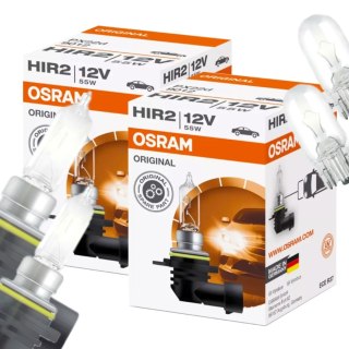 ŻARÓWKI OSRAM HIR2 ORIGINAL + ŻARÓWKI OSRAM W5W ORIGINAL