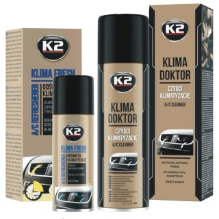 ZESTAW DO ODGRZYBIANIA I CZYSZCZENIA KLIMATYZACJI K2 (KLIMA DOKTOR + KLIMA FRESH LEMON)