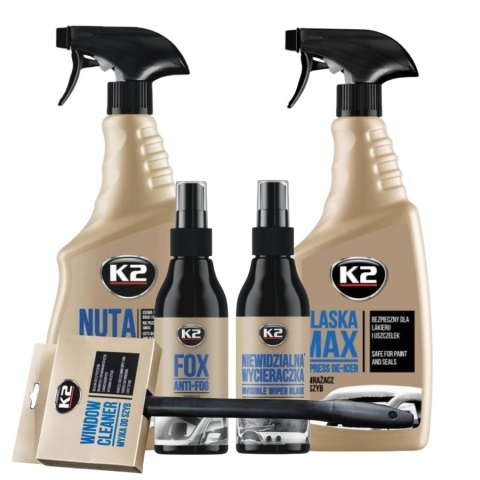 ZESTAW ZIMOWY KOSMETYKÓW DO CZYSZCZENIA I ZABEZPIECZENIA SZYB K2
