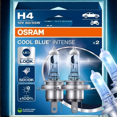 ŻARÓWKI H4 OSRAM COOL BLUE INTENSE 5000K DUOPACK