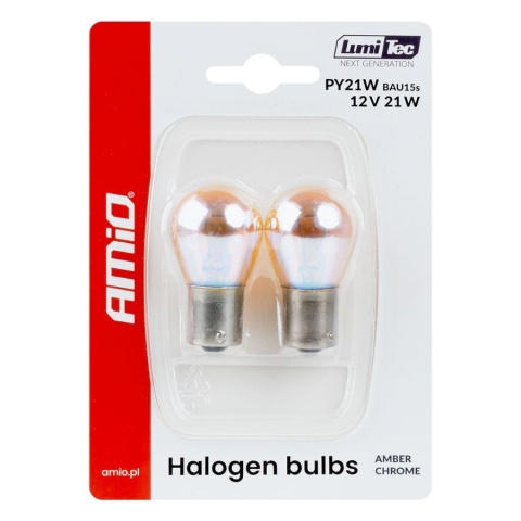 ŻARÓWKI PY21W POMARAŃCZOWE CHROMOWANE 12V